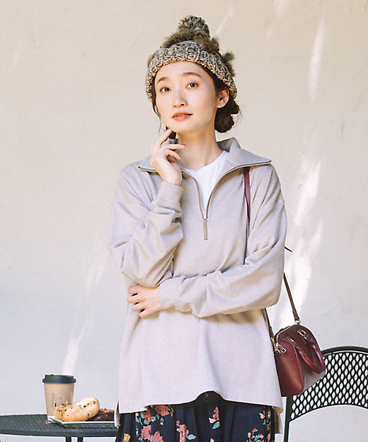 FONTLAB ラメ裏毛ハーフジップスウェット 33ー61ー2629