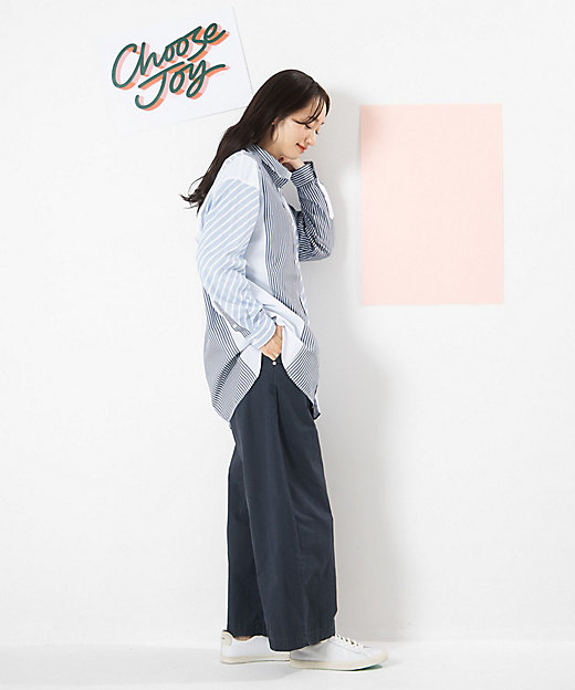 FONTLAB ストライプクレイジーパターンシャツ 33016700