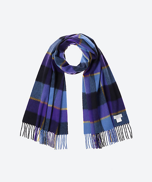 Block Check ＆ Pain カシミヤチェックセミストール