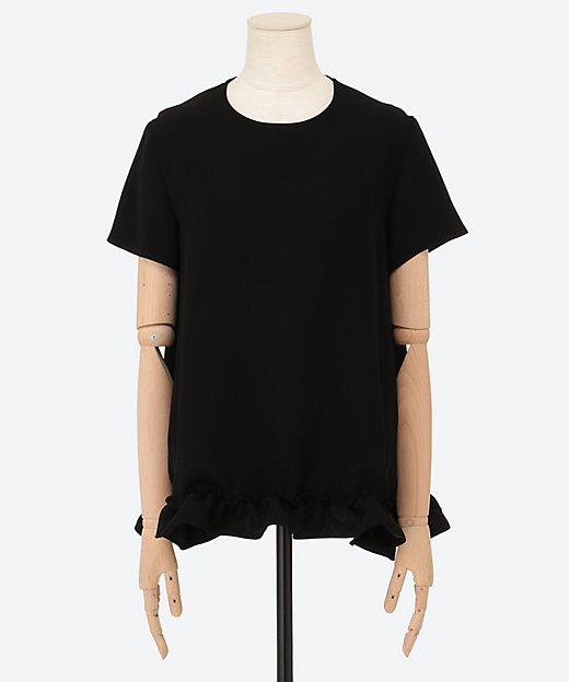 ハーフスリーブヘムギャザーフリルブラウス YCB―325―498