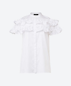 ラッフルトリムスリーブコットンブラウス YCB―325―500 | YOKO