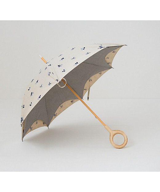 かわず張り・刺繍チェック 晴雨兼用長傘 | 小宮商店/コミヤショウテン