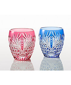 江戸切子 ペアロックグラス＜幕襞に四角籠目＞ | KAGAMI/カガミ | 三越