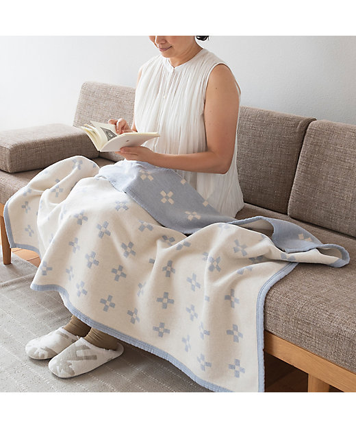 コットンハーフブランケット シャーンスンド ライトブルー | KLIPPAN
