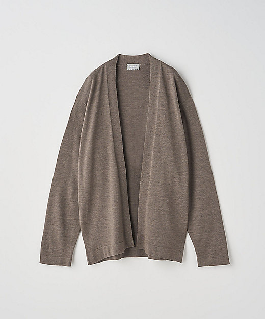 ノーカラー長袖ボタンレスニットカーディガン 24G A4845