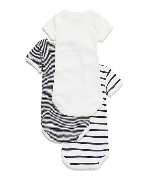 半袖ボディ3枚組 A01TC00 | PETIT BATEAU (Baby&Kids