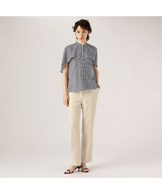 シアーストライプ フレアヨークブラウス | maison TOMORROWLAND/メゾン