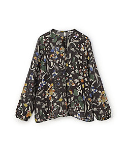 ホヤリーフプリント フロントタイブラウス | maison TOMORROWLAND