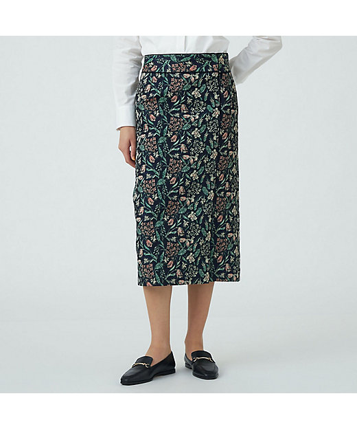 ナイトガーデンジャカード パイピングストレートスカート | maison