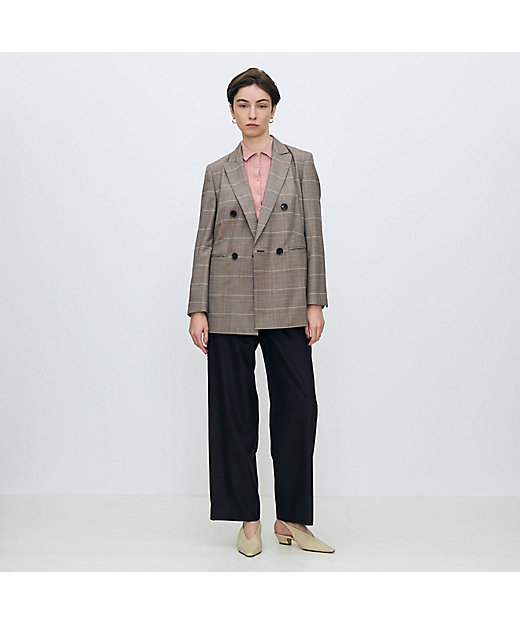 バーガンディーグレンチェック ダブルブレストジャケット | maison