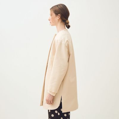 コットンシルクグログラン ノーカラーコート | maison TOMORROWLAND
