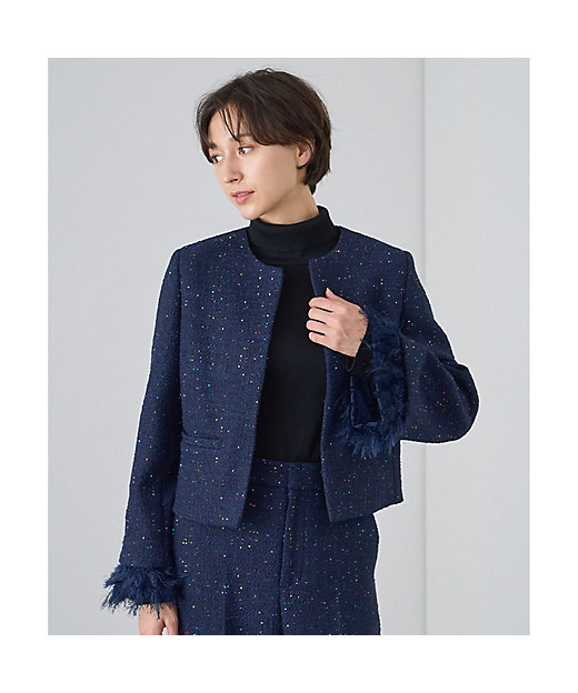 セットアップ対応商品】コズミックツイードクルー ジャケット | ANAYI