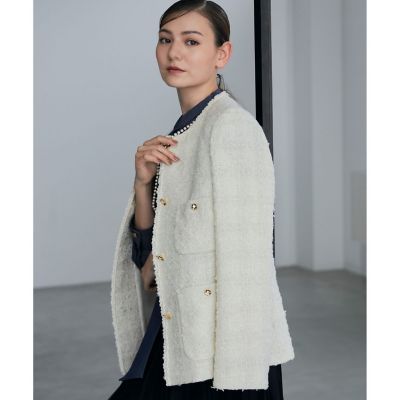 セットアップ対応商品】ミックスヤーンツイード4ポケット ジャケット