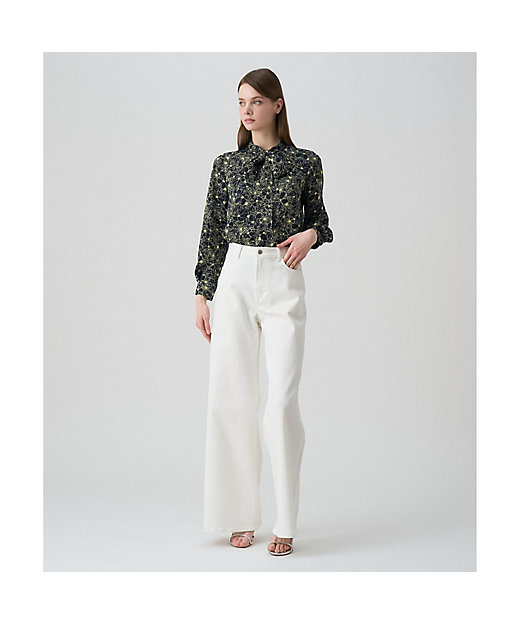 ドローイングフラワープリントタイブラウス | ANAYI/アナイ | 三越