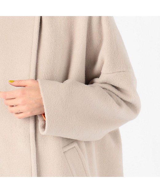 アルパカウールシャギー ノーカラーコート | maison TOMORROWLAND