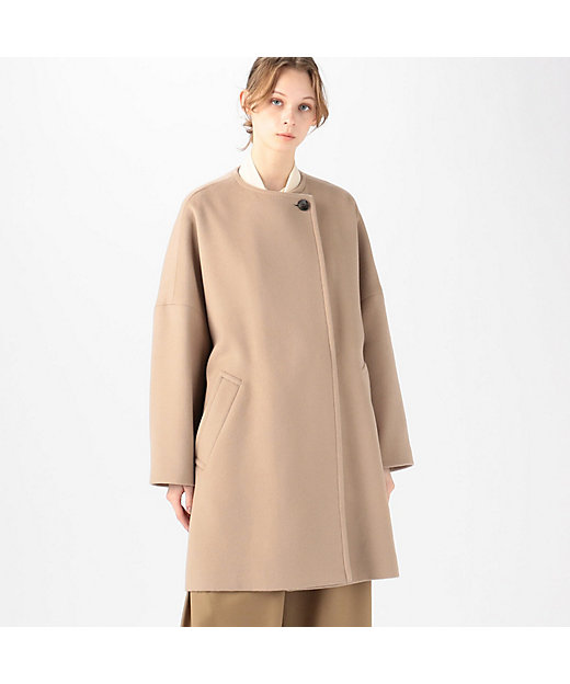 ウールダブルフェイス ノーカラーコート | maison TOMORROWLAND/メゾン