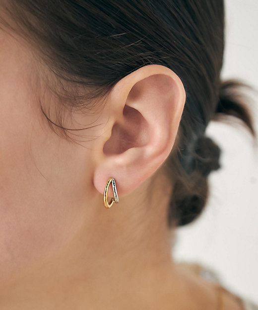 ダブルライン バイカラー ハグピアス | ete bijoux (Women)/エテ
