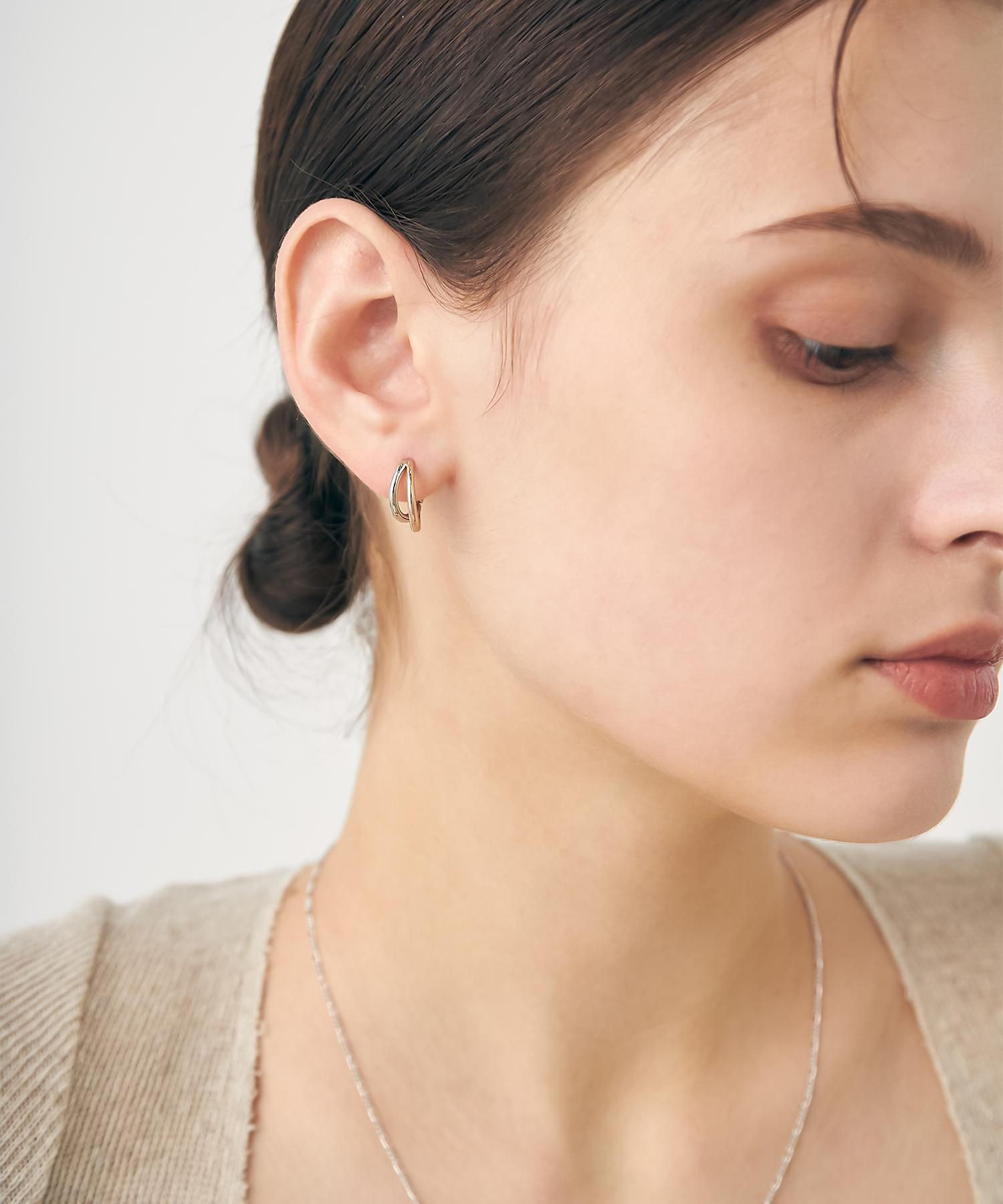 ダブルライン バイカラー ハグピアス | ete bijoux (Women)/エテ
