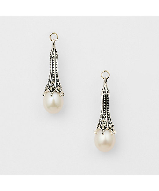 シルバー淡水パール／マーカサイトピアスチャーム | agete/アガット