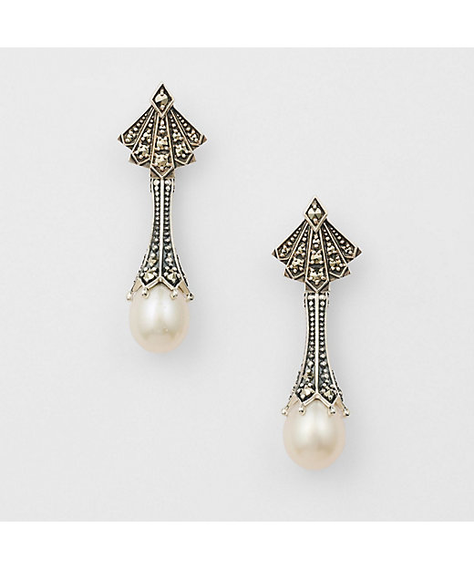 シルバー淡水パール／マーカサイトピアスチャーム | agete/アガット