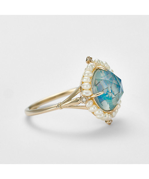 K10モザイクオパール／マルチストーン／淡水パールリング | agete