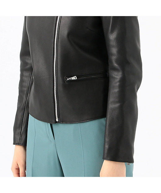 ラムレザー ノーカラージャケット | maison TOMORROWLAND/メゾン