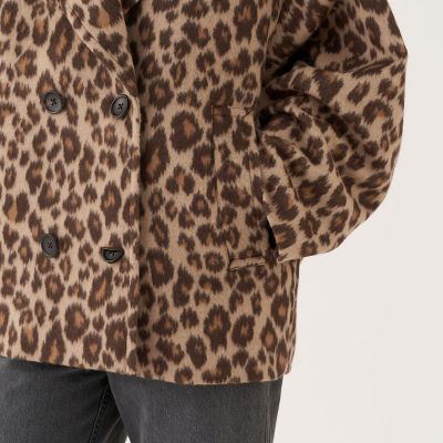 レオパードジャカードシャギー ビックカラーコート | maison