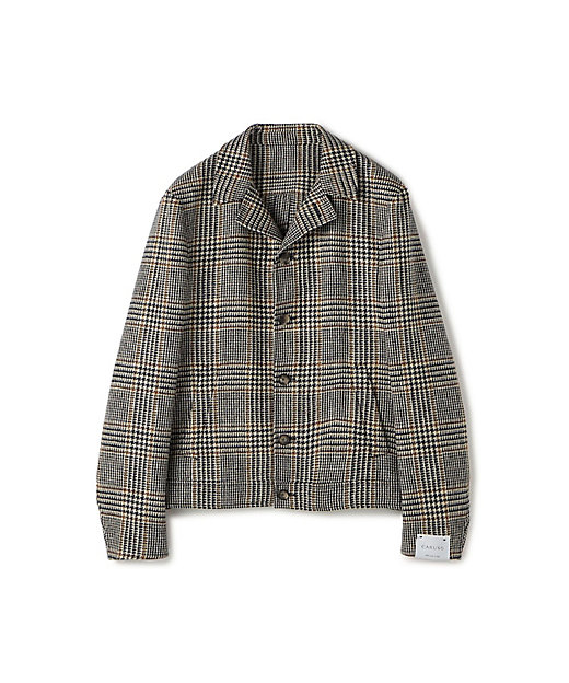 別注】CARUSO ウールグレンチェック ショートブルゾン