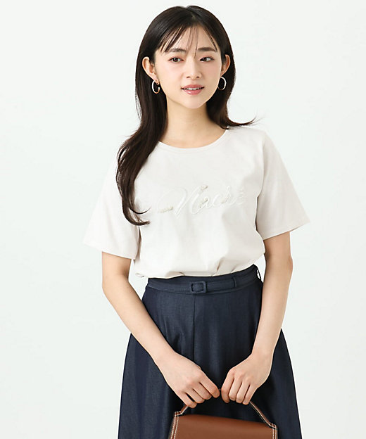 小さいサイズ】ビーズ刺繍ロゴTシャツ／洗える | MK MICHEL KLEIN