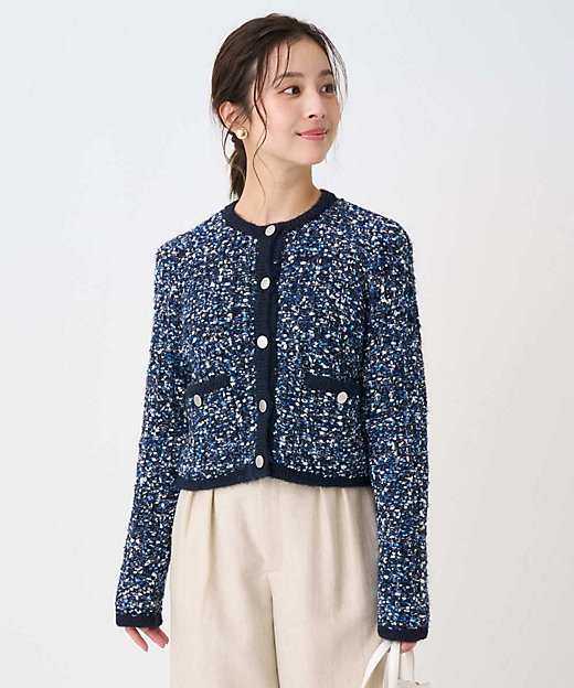 小さいサイズ】ツイードニットジャケット／洗える | MK MICHEL KLEIN