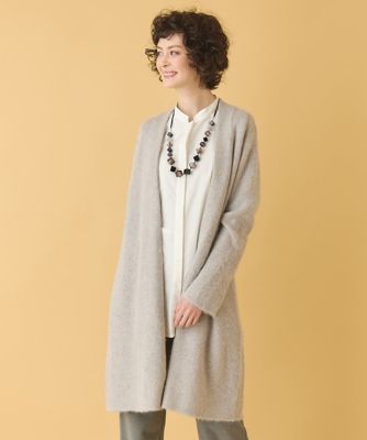 大きいサイズ】ヘアリーロングニットカーディガン | HIROKO BIS GRANDE