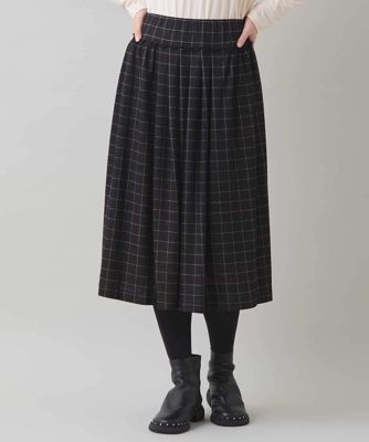 チェック柄フレアスカート／日本製／洗える | HIROKO KOSHINO (Women