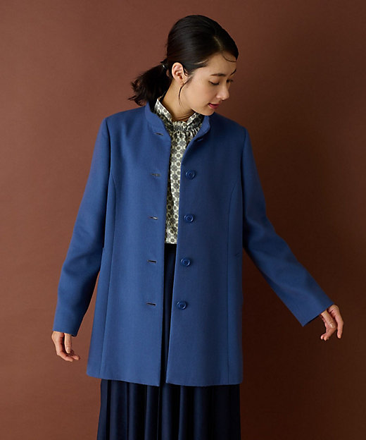 カシミヤスタンドカラーコート【深喜毛織 】 | Leilian (Women