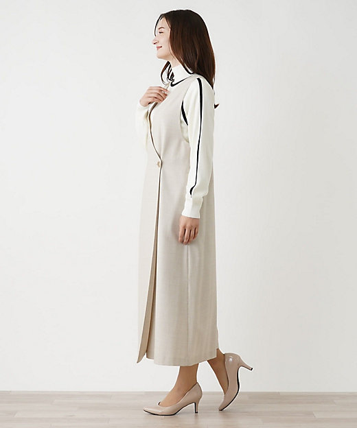 千鳥格子柄カシュクールジャンパースカート | BOURGE (Women