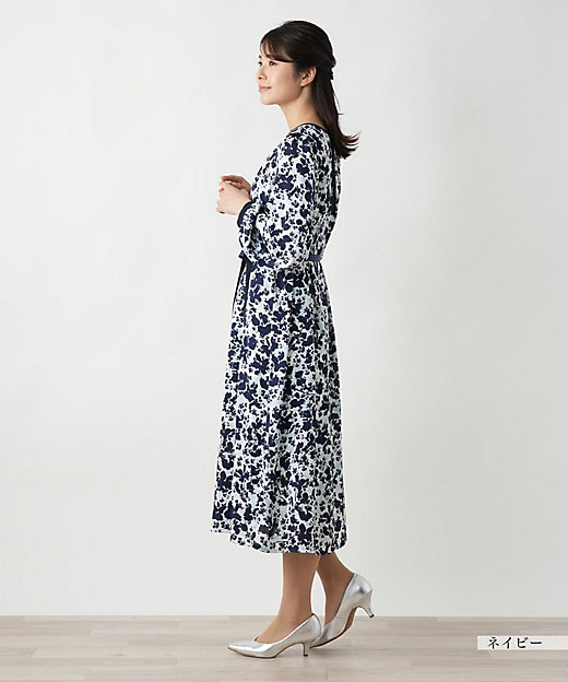 プリントフレアワンピース【Leilian WHITE LABEL