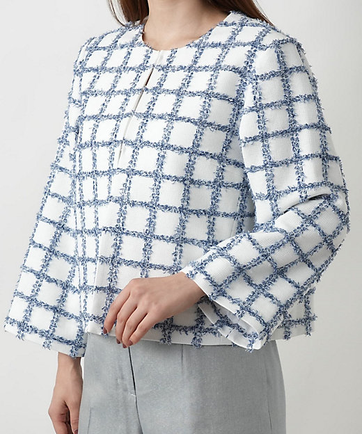 チェック柄ノーカラージャケット | BOURGE (Women)/ブールジュ | 三越