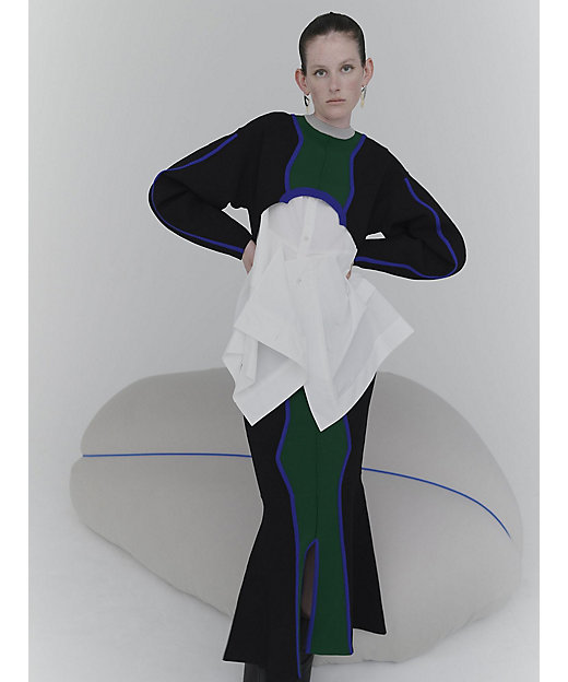 MULTICOLOR WAVE LINE SHORT KNIT | UN3D