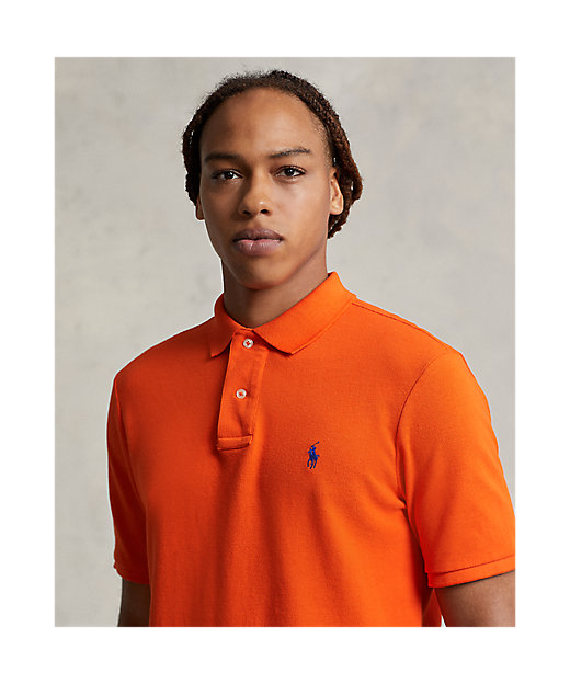 カスタム スリム フィット メッシュ ポロ シャツ