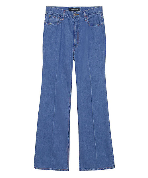 CENTER CREASE FLARE PANTS DENIM