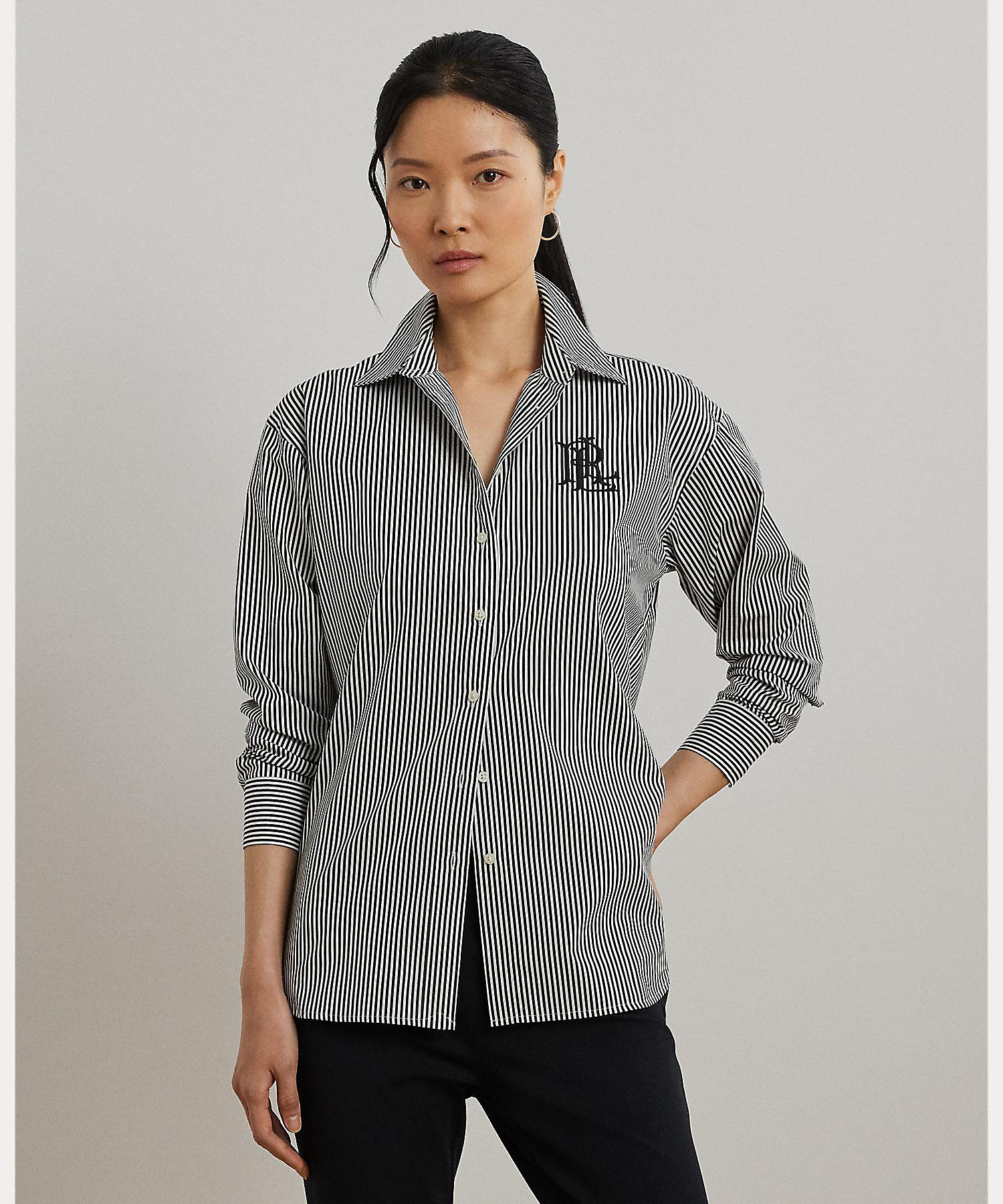 リラックス フィット ストライプド ブロードクロス シャツ