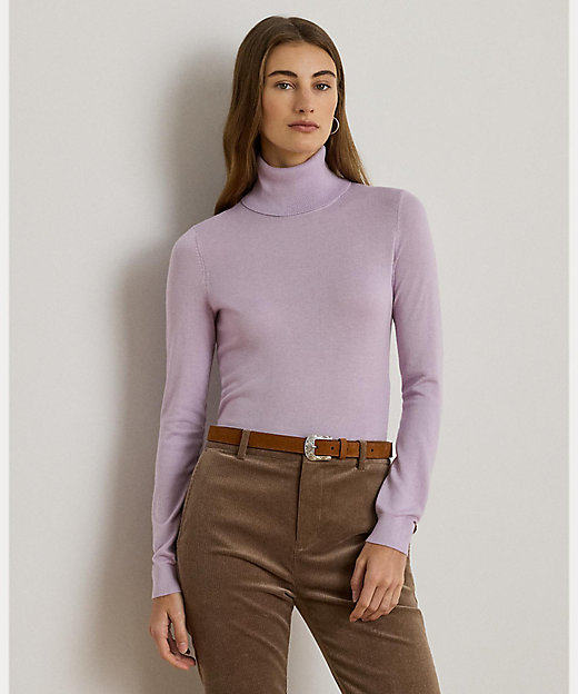 シルクブレンド タートルネック セーター