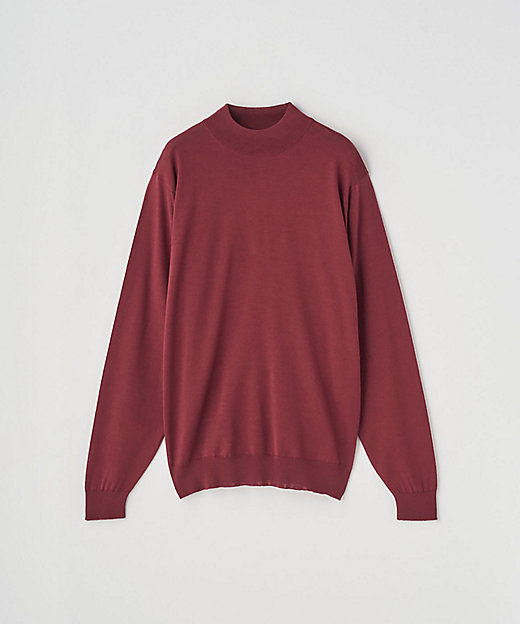 モックネック長袖ニットプルオーバー 30G MODERN FIT