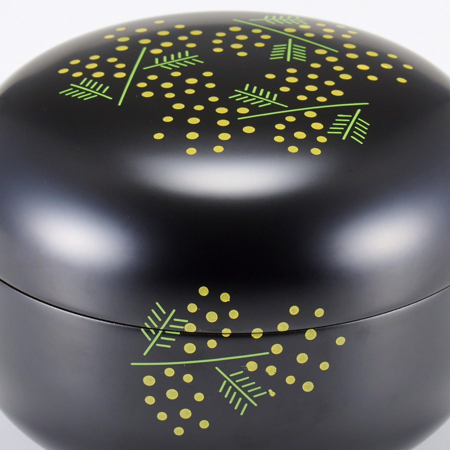 MIMOSA ボンボニエール 大 黒/白 漆塗り 漆器の井助