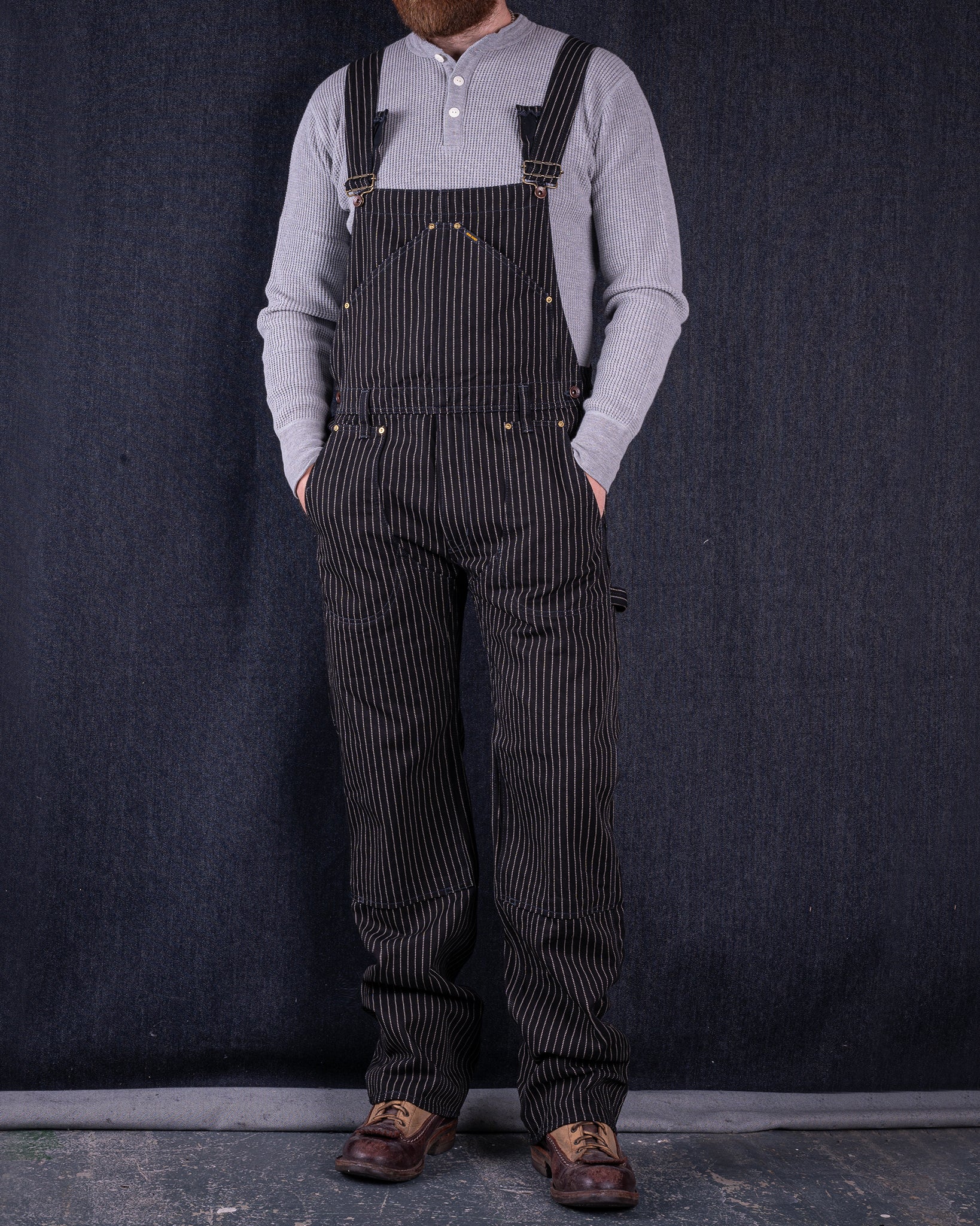 Iron Heart 12oz Wabash Double Knee Overalls - Black