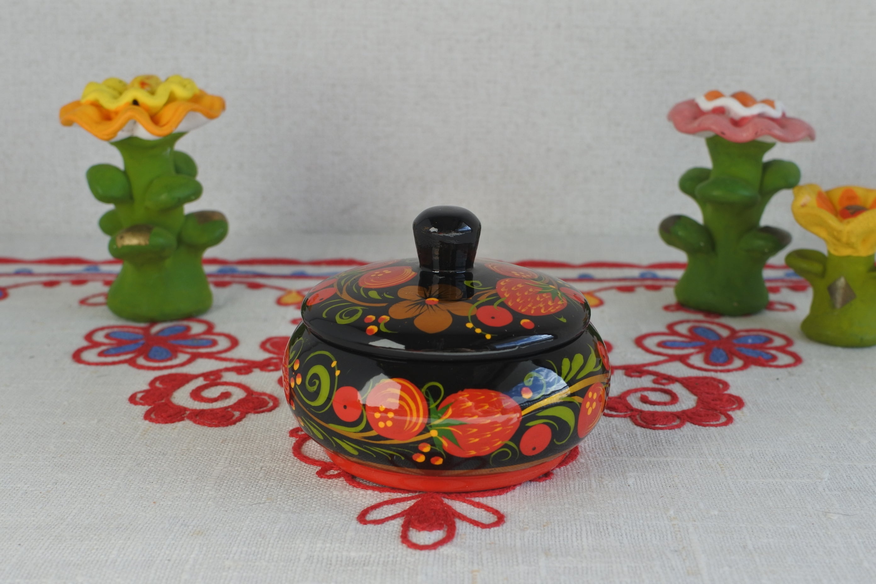 ロシア民芸品 ホフロマ塗 器 木製 食器 ロシア雑貨いりえのほとり 神戸