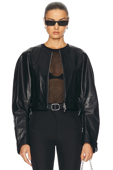 Helmut Lang Articulated Leather Jacket in Black | FWRD