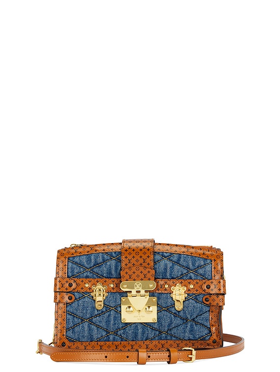 FWRD Renew Louis Vuitton Malletage Trunk Clutch in Blue | FWRD