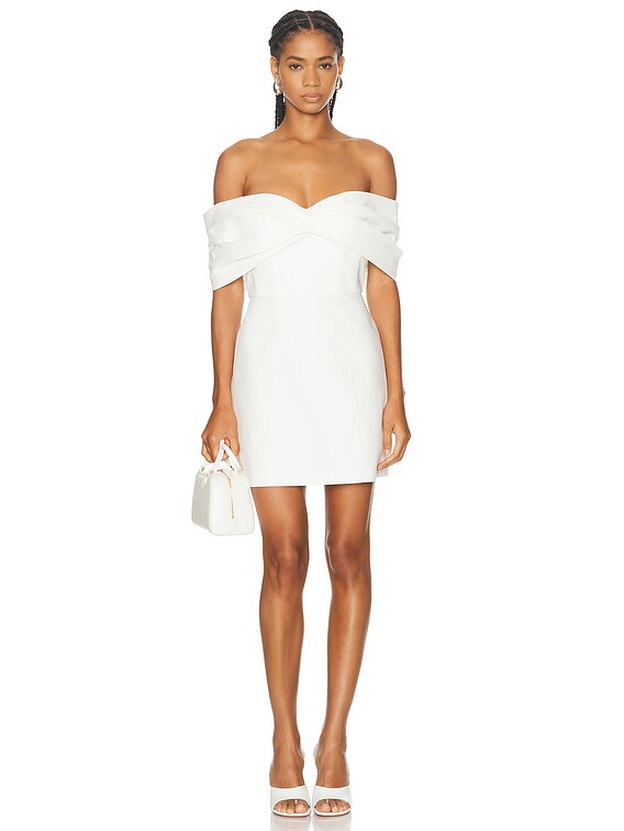 NICHOLAS Lori Strapless Twist Front Mini Dress in Ivory | FWRD