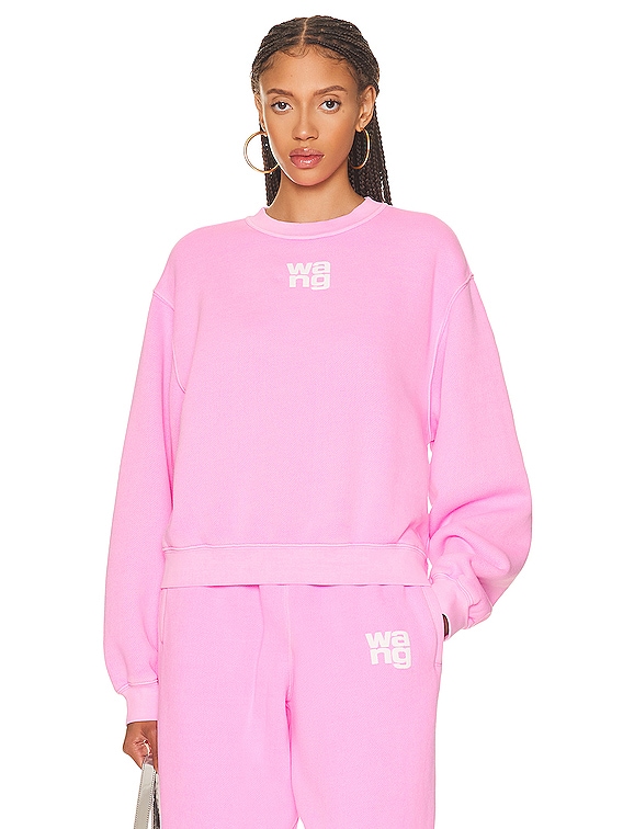 Alexander Wang Puff Paint Logo Sweatshirt in Pink Glo | FWRD