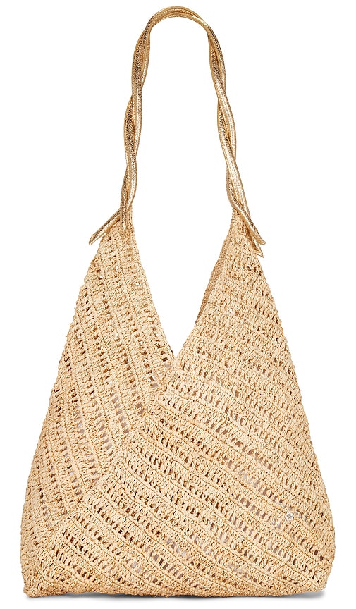 florabella Panama Lux Bag in Natural & Gold | REVOLVE